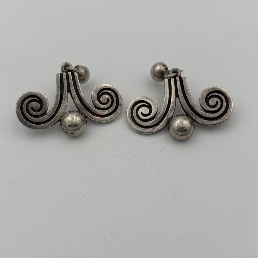 Vintage MELESIO RODRIGUEZ Mexico Taxco 950 Earrings